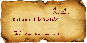 Kalaper László névjegykártya
